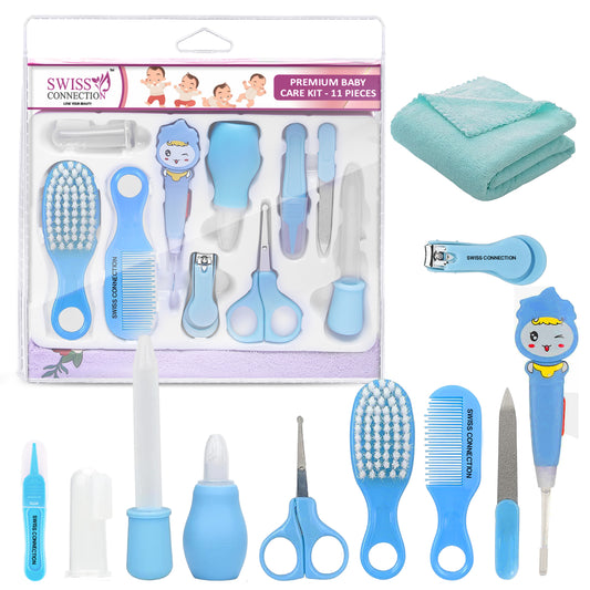 Swiss Connection Baby Grooming Care Kit Blue - (Pack of 11)