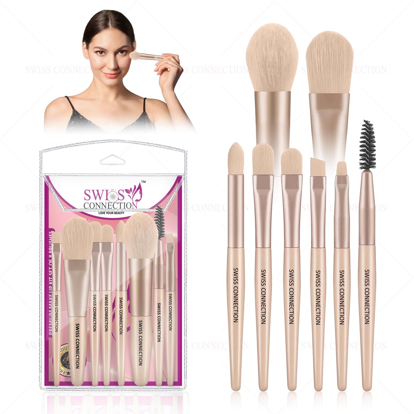 Swiss Connection 8Pcs Makeup Brush Set