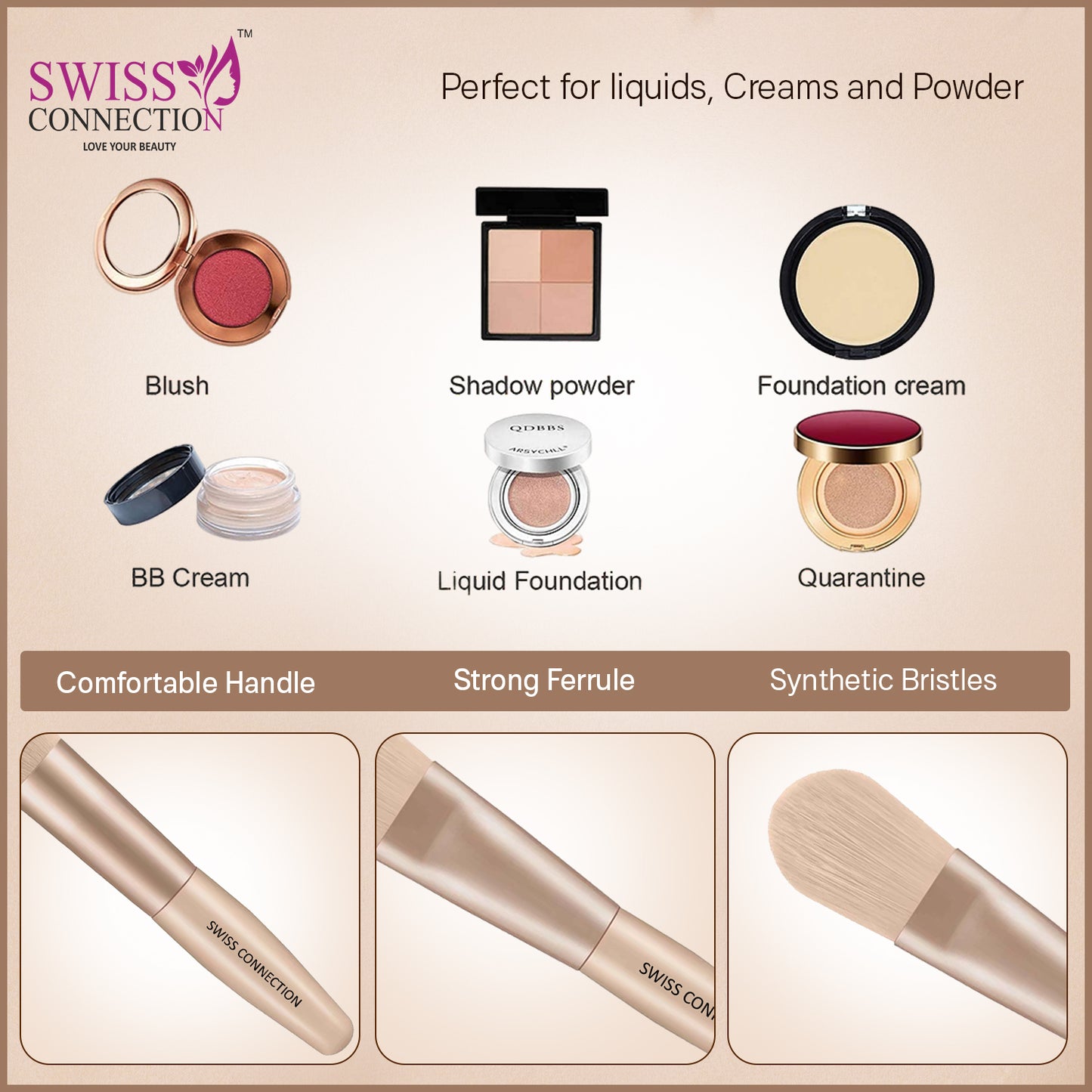 Swiss Connection 8Pcs Makeup Brush Set