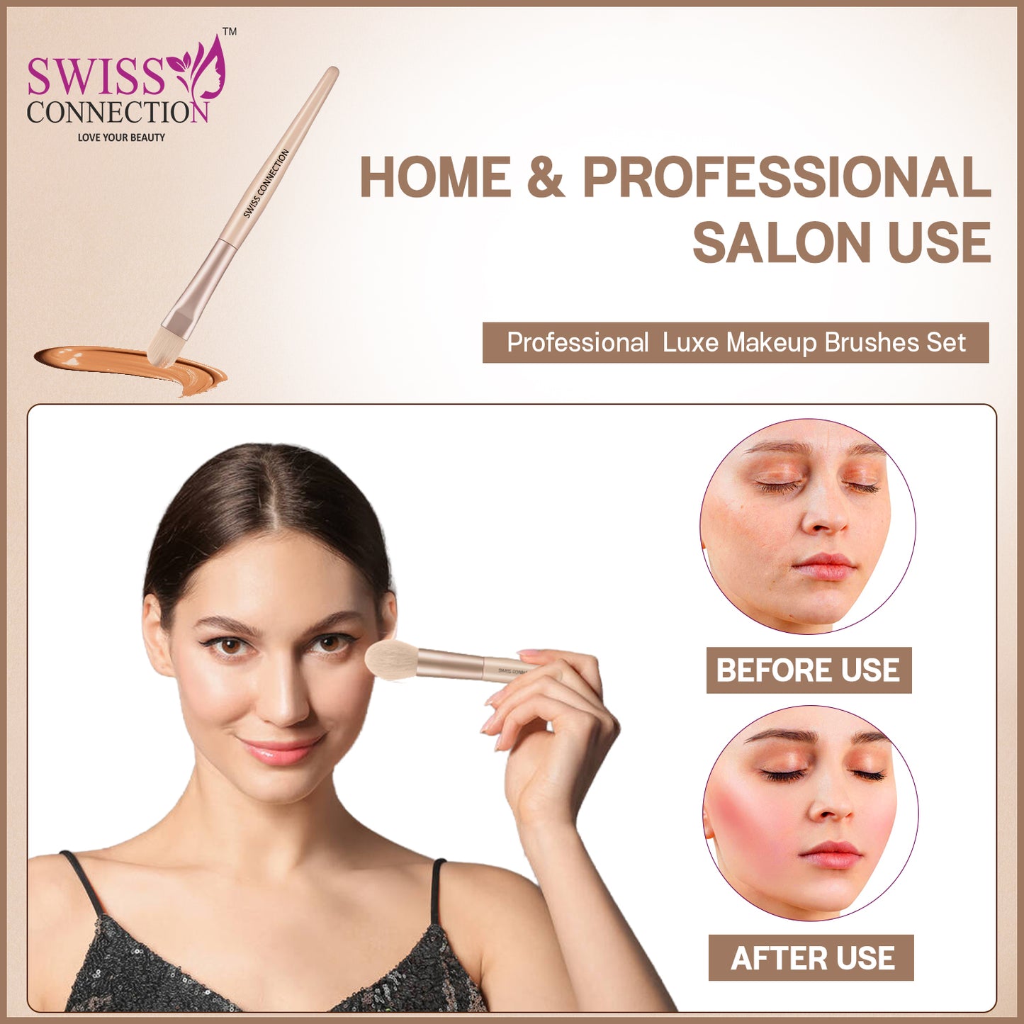 Swiss Connection 8Pcs Makeup Brush Set